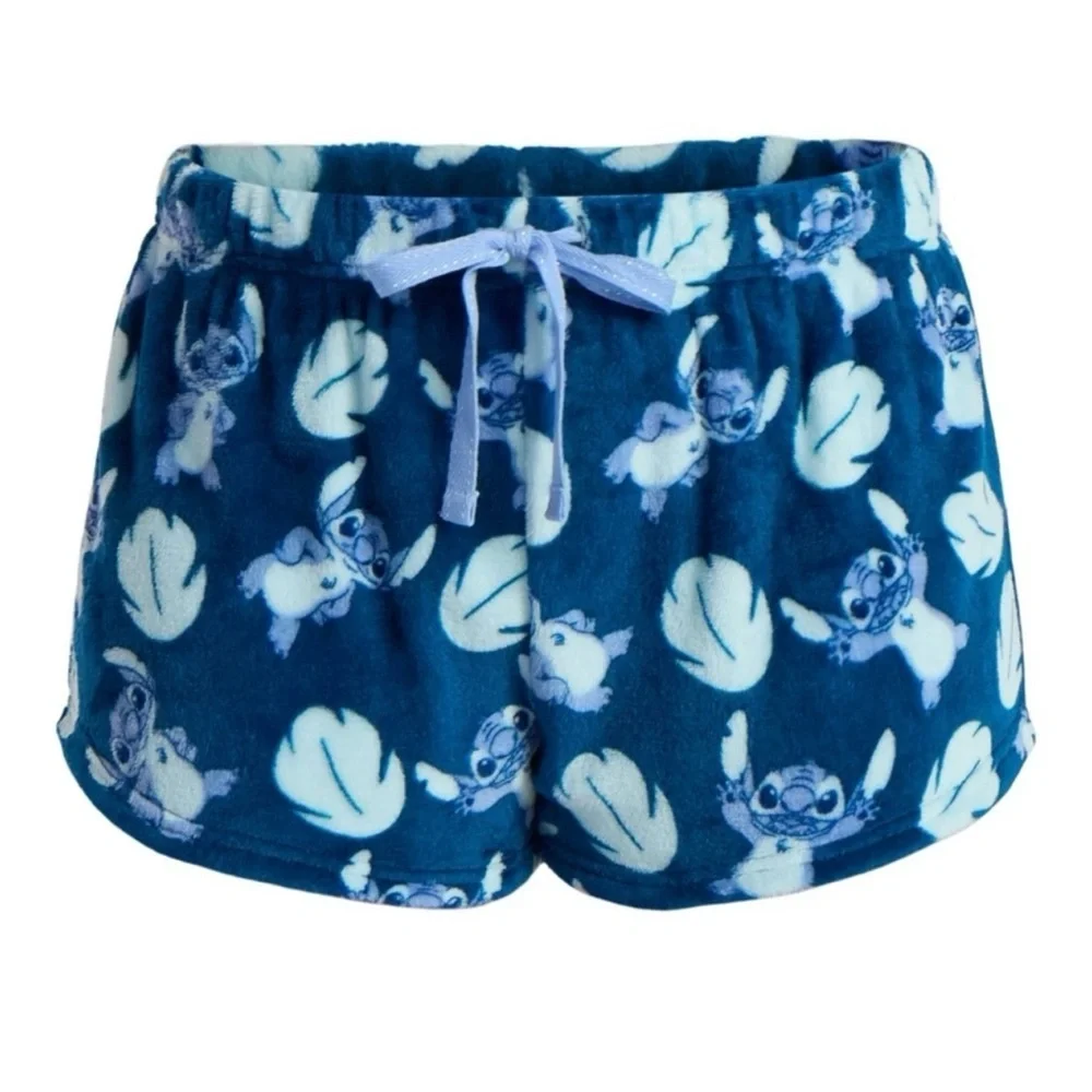 Disney Women’s Stitch Blue And Light Blue Shorts Pajama 2 Piece Set - Picture 5 of 7